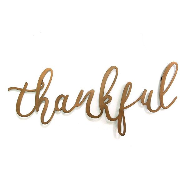 Stratton Home Decor Bronze "thankful" Script Wall Decor